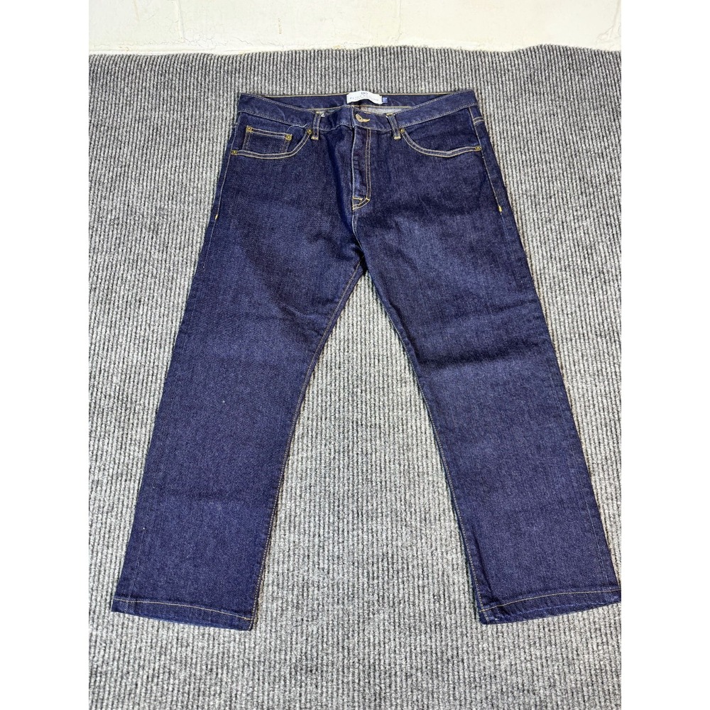 Peter Manning Jeans Mens 34x24 Blue Denim Straight Leg Dark Wash Regular Fit